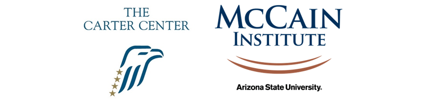 Logos for The Carter Center and the McCain Institute